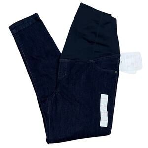 Isabel Maternity Dark Wash Crossover Panel Maternity Jeggings - Size 10 - NWT